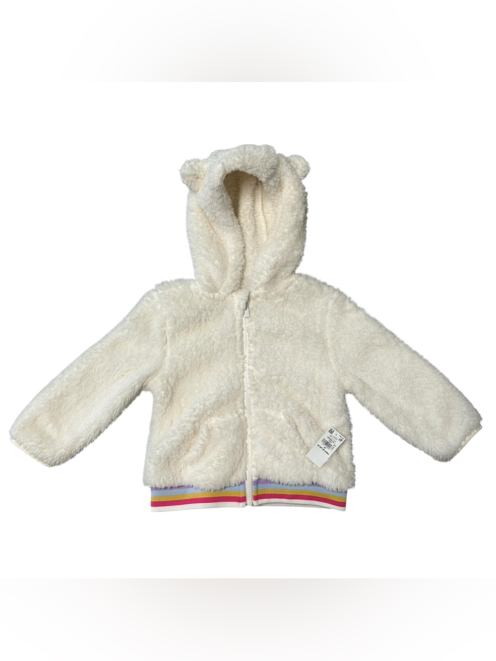 Old Navy Cream Plush Hooded Toddler Jacket 2T